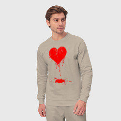 Костюм хлопковый мужской Bloody heart, цвет: миндальный — фото 2