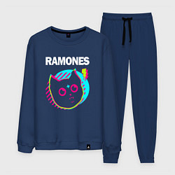 Костюм хлопковый мужской Ramones rock star cat, цвет: тёмно-синий