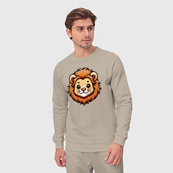 Костюм хлопковый мужской Мордочка льва, цвет: миндальный — фото 2