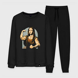 Костюм хлопковый мужской Мона лиза из качалки, цвет: черный