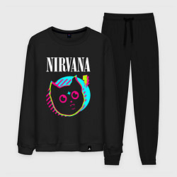 Костюм хлопковый мужской Nirvana rock star cat, цвет: черный
