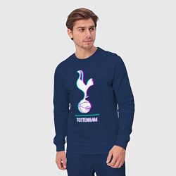 Костюм хлопковый мужской Tottenham FC в стиле glitch, цвет: тёмно-синий — фото 2