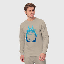 Костюм хлопковый мужской Blue Totoro, цвет: миндальный — фото 2