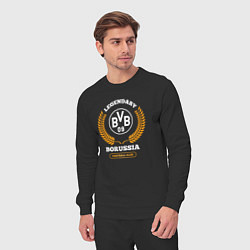 Костюм хлопковый мужской Лого Borussia и надпись legendary football club, цвет: черный — фото 2