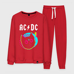 Костюм хлопковый мужской AC DC rock star cat, цвет: красный