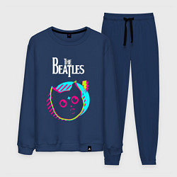 Костюм хлопковый мужской The Beatles rock star cat, цвет: тёмно-синий