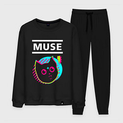 Костюм хлопковый мужской Muse rock star cat, цвет: черный