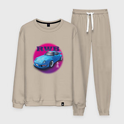 Костюм хлопковый мужской Porsche RWB, цвет: миндальный