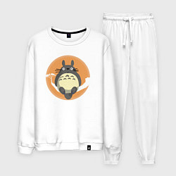 Костюм хлопковый мужской Totoro on the tree, цвет: белый