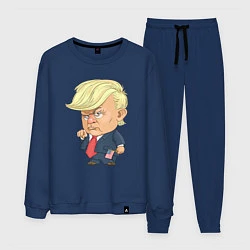 Костюм хлопковый мужской Мистер Трамп, цвет: тёмно-синий