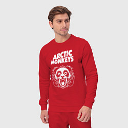 Костюм хлопковый мужской Arctic Monkeys rock panda, цвет: красный — фото 2