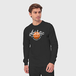 Костюм хлопковый мужской Athletic basketball, цвет: черный — фото 2