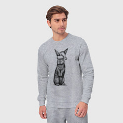 Костюм хлопковый мужской Кролик новогодний, цвет: меланж — фото 2