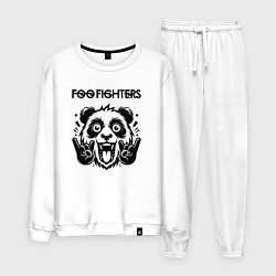 Костюм хлопковый мужской Foo Fighters - rock panda, цвет: белый