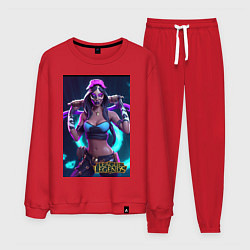 Костюм хлопковый мужской League of Legends Akali Kda, цвет: красный
