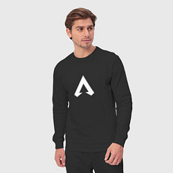 Костюм хлопковый мужской Logo apex, цвет: черный — фото 2