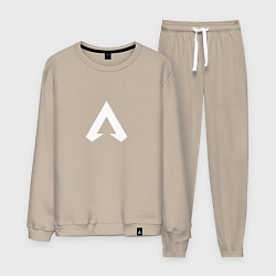 Костюм хлопковый мужской Logo apex, цвет: миндальный
