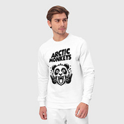 Костюм хлопковый мужской Arctic Monkeys - rock panda, цвет: белый — фото 2
