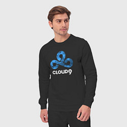 Костюм хлопковый мужской Cloud9 - blue cloud logo, цвет: черный — фото 2