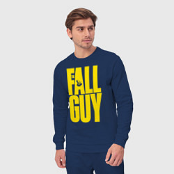 Костюм хлопковый мужской The fall guy logo, цвет: тёмно-синий — фото 2