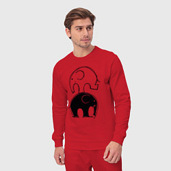 Костюм хлопковый мужской Cute elephants, цвет: красный — фото 2
