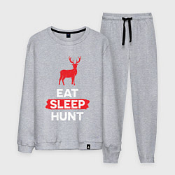 Костюм хлопковый мужской Есть спать охотиться на оленей, цвет: меланж