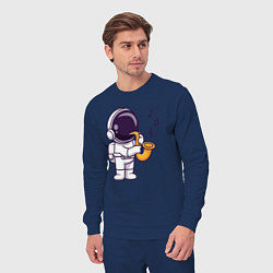 Костюм хлопковый мужской Космонавт саксофонист, цвет: тёмно-синий — фото 2