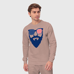 Костюм хлопковый мужской Американец бородач, цвет: пыльно-розовый — фото 2