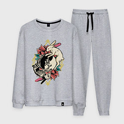 Костюм хлопковый мужской Кролики инь ян, цвет: меланж