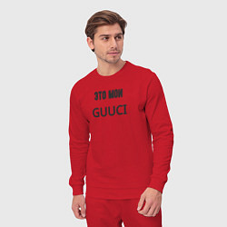 Костюм хлопковый мужской Это мои guuci, цвет: красный — фото 2