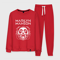 Костюм хлопковый мужской Marilyn Manson rock panda, цвет: красный