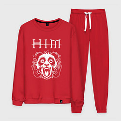 Костюм хлопковый мужской HIM rock panda, цвет: красный