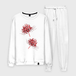 Костюм хлопковый мужской Токийский гуль Паучья лилия, цвет: белый