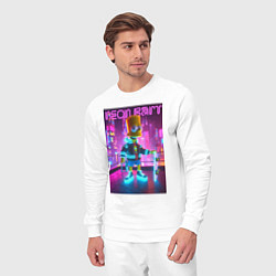 Костюм хлопковый мужской Neon Bart - with skateboard ai art fantasy, цвет: белый — фото 2