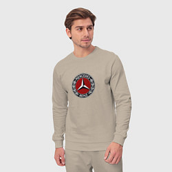 Костюм хлопковый мужской Mercedes benz sport logo, цвет: миндальный — фото 2