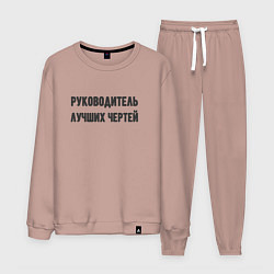 Костюм хлопковый мужской Руководитель лучших чертей, цвет: пыльно-розовый