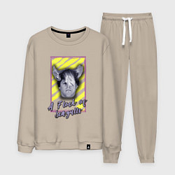 Костюм хлопковый мужской A flock of seagulls band, цвет: миндальный