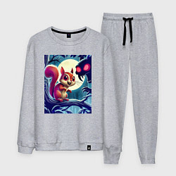 Костюм хлопковый мужской Милая пушистая лесная белочка - ужас, цвет: меланж