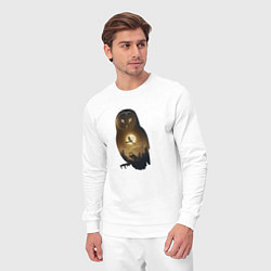 Костюм хлопковый мужской Лунная совушка, цвет: белый — фото 2