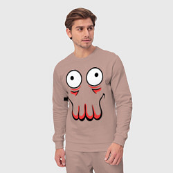 Костюм хлопковый мужской John Zoidberg Face, цвет: пыльно-розовый — фото 2