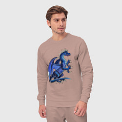 Костюм хлопковый мужской Azure dragon, цвет: пыльно-розовый — фото 2