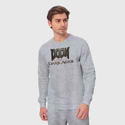 Костюм хлопковый мужской Doom the dark ages logo, цвет: меланж — фото 2