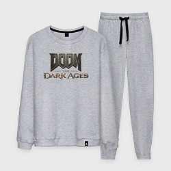 Костюм хлопковый мужской Doom the dark ages logo, цвет: меланж