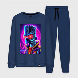 Костюм хлопковый мужской Cool Bart Simpson - neon glow, цвет: тёмно-синий