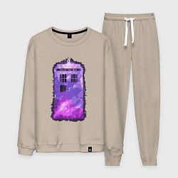 Костюм хлопковый мужской Violet tardis, цвет: миндальный