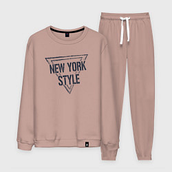 Костюм хлопковый мужской USA - New York, цвет: пыльно-розовый