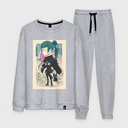 Костюм хлопковый мужской Магическая битва Маки Дзэнин маг, цвет: меланж