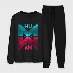 Костюм хлопковый мужской Once human logotype, цвет: черный