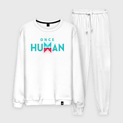 Костюм хлопковый мужской Once human logo, цвет: белый