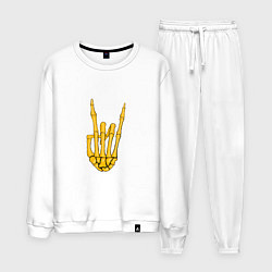 Костюм хлопковый мужской Golden skeleton hand, цвет: белый